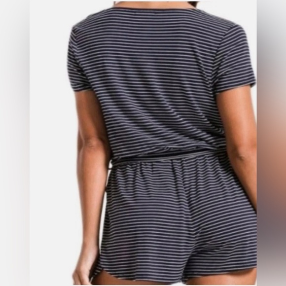 Z Supply Navy and White Striped short romper - Picture 6 of 7